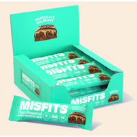 Misfits Plant-Powered Choc Protein Bar Chocolate Hazelnut 12 x 45g