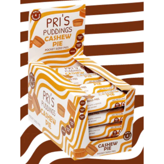 Pri's Puddings Pocket Sized Pies - Cashew Pie x 12 Packs