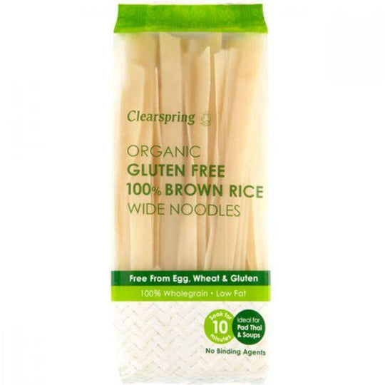 Clearspring Organic Gluten Free 100% Brown Rice Wide Noodle 200g