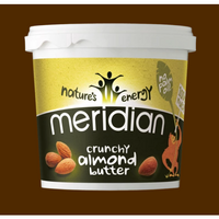 Meridian Butter 1kg Tubs 100% Nuts and No Palm Oil Crunchy Almond Butter