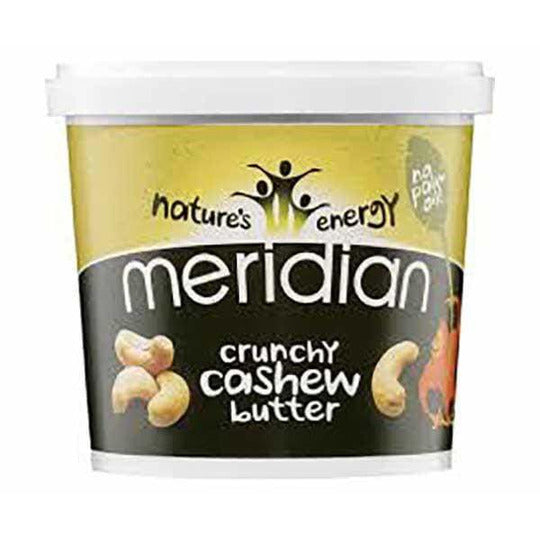 Meridian Butter 1kg Tubs 100% Nuts and No Palm Oil Crunchy Cashew Butter